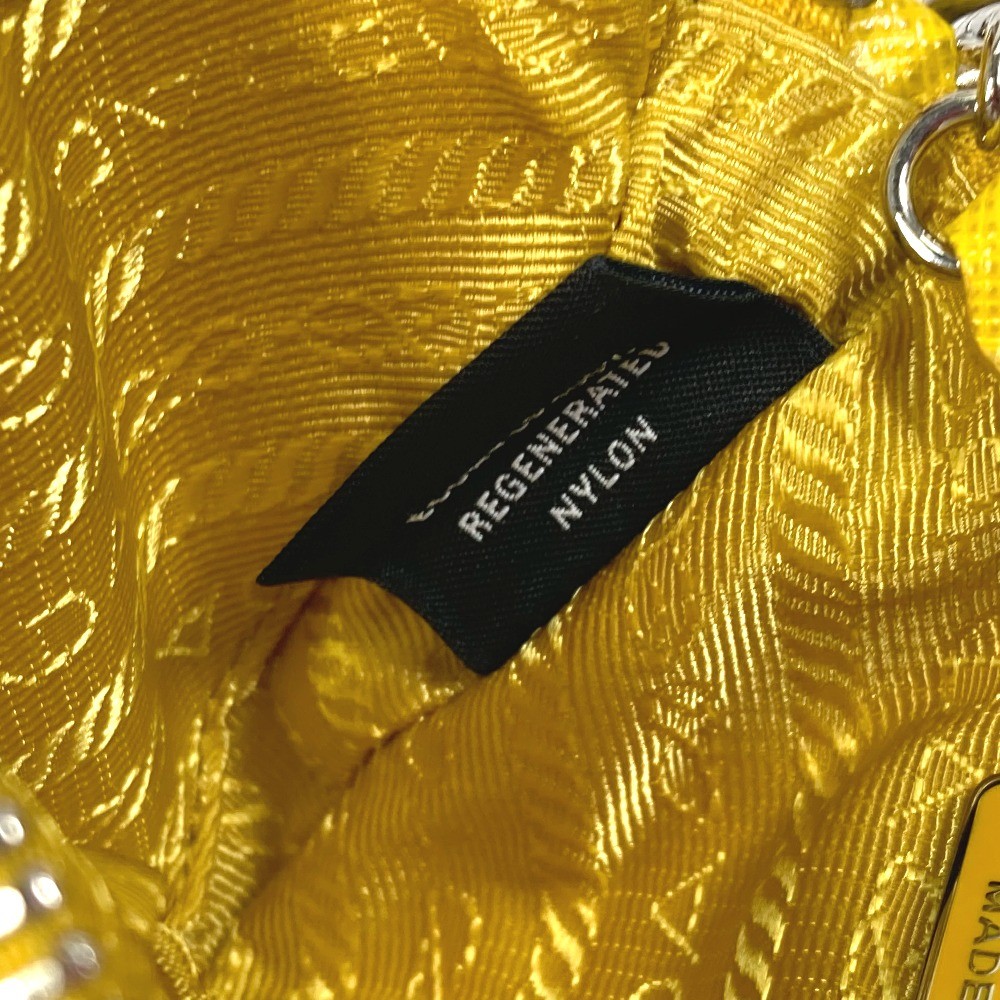 PRADA 2TT140 triangular plate Re Nylon Key ring with neck strap Pouch Unused