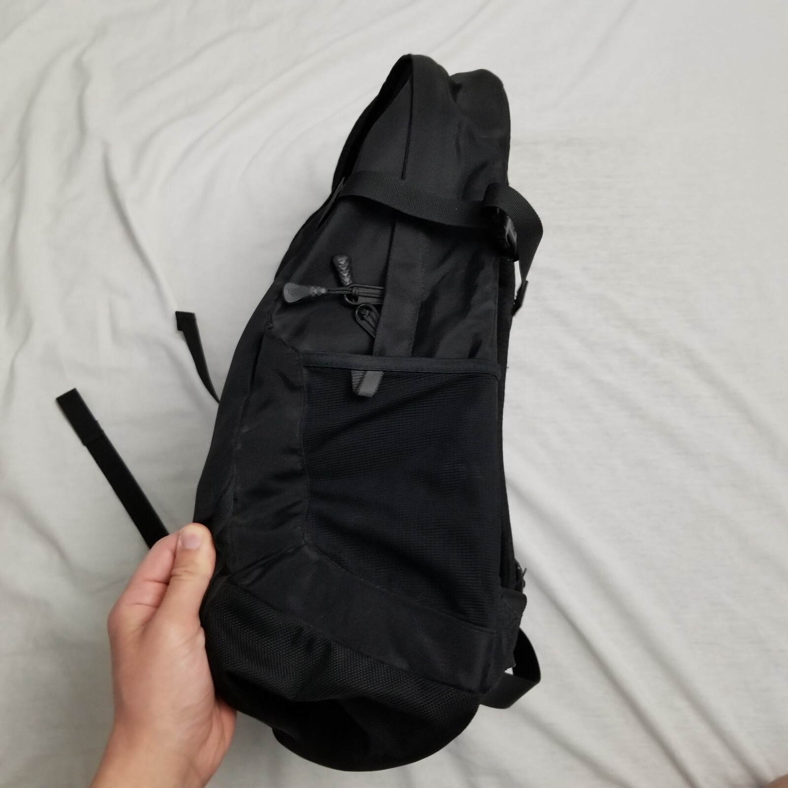 The North Face Fall Line Backpack Black Hiking Travel Outdoor School Work Logo