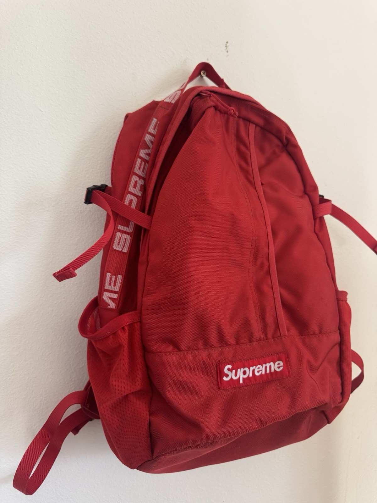 Supreme SS18 Red Backpack – 100% Authentic – USED