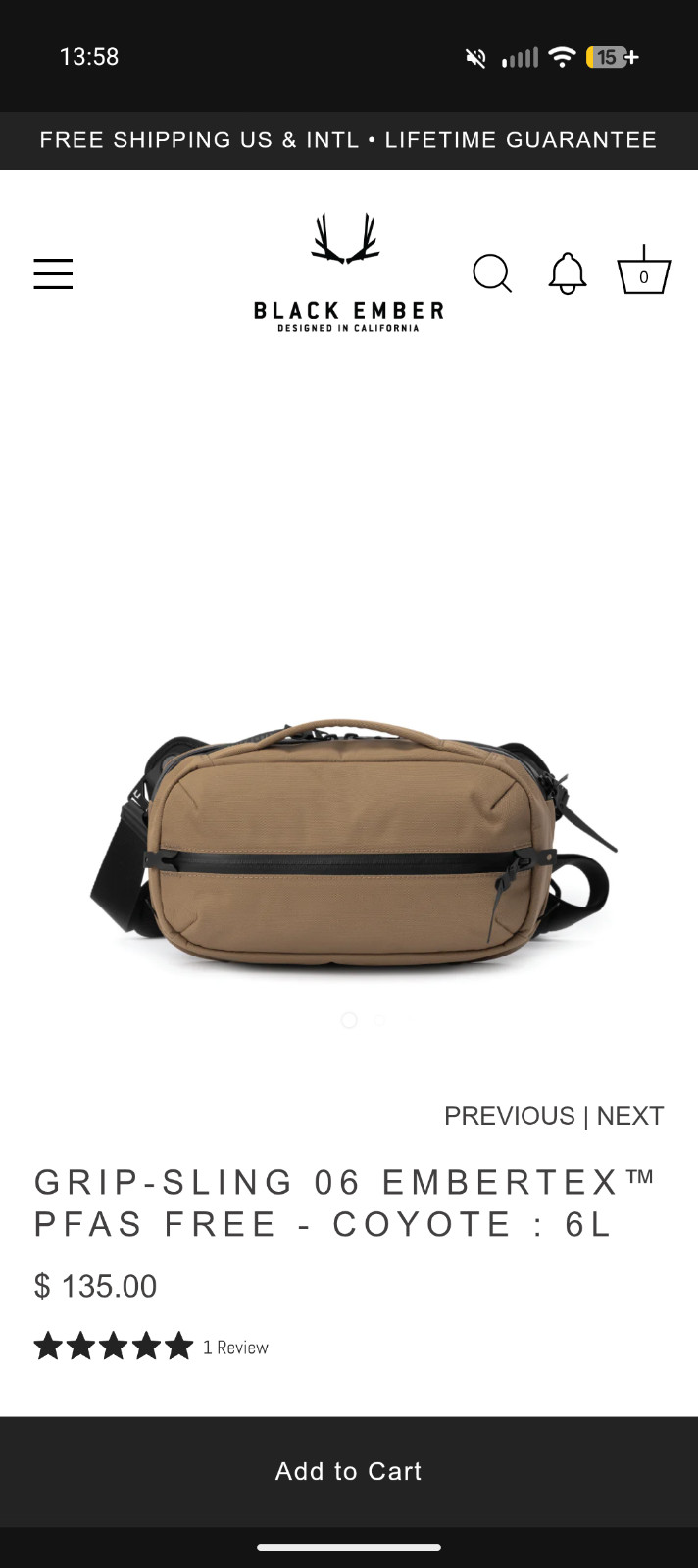 GRIP-SLING 06 EMBERTEX PFAS FREE – COYOTE : 6L