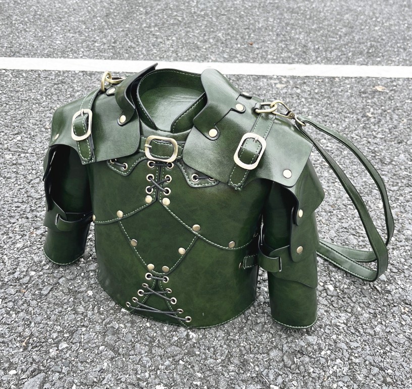 New Artificial Leather Rivet tie armor combat suit Shoulder Bag