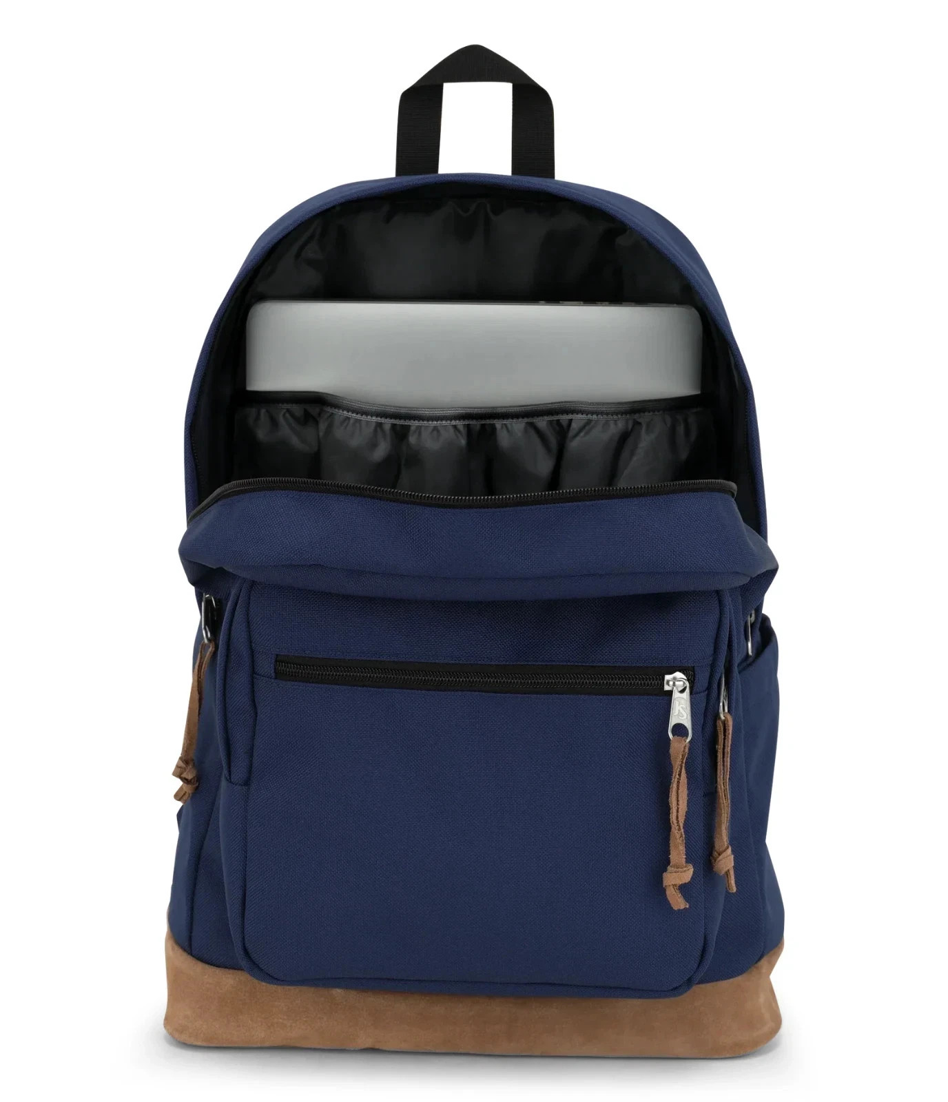 Jansport Right Pack backpack Suede leather bottom 17.5″ x 12.5″ x 5.5″ Navy New