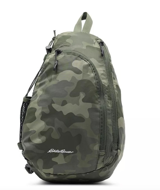 EDDIE BAUER 8L RIPSTOP SLING PACK (Green Camo OR Dark Plum) Style 0245 NWT
