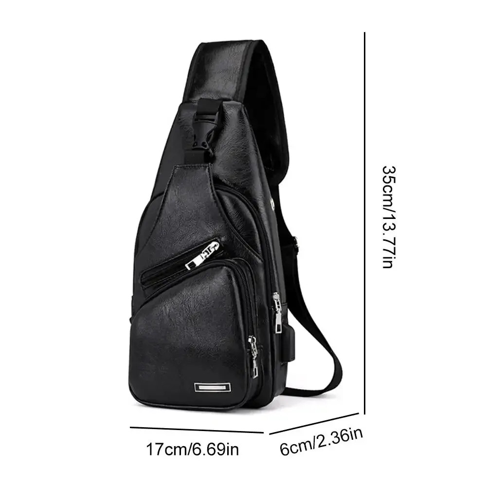 Simple and Fashionable Casual Solid Color PU Multifunctional USB Charging Zipper