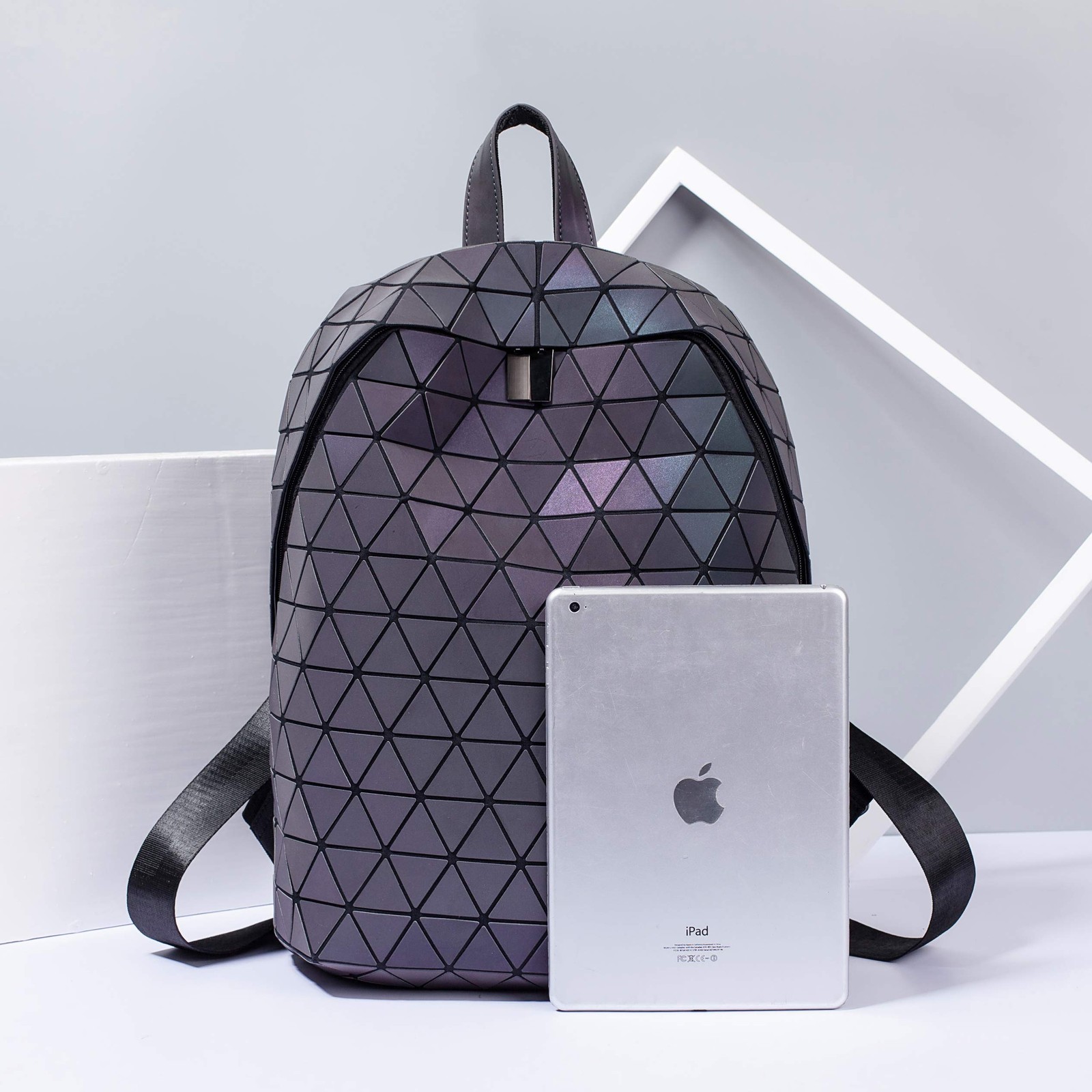 Geometric Backpack Luminous Backpacks Holographic Reflective Bag Lumikay Bags