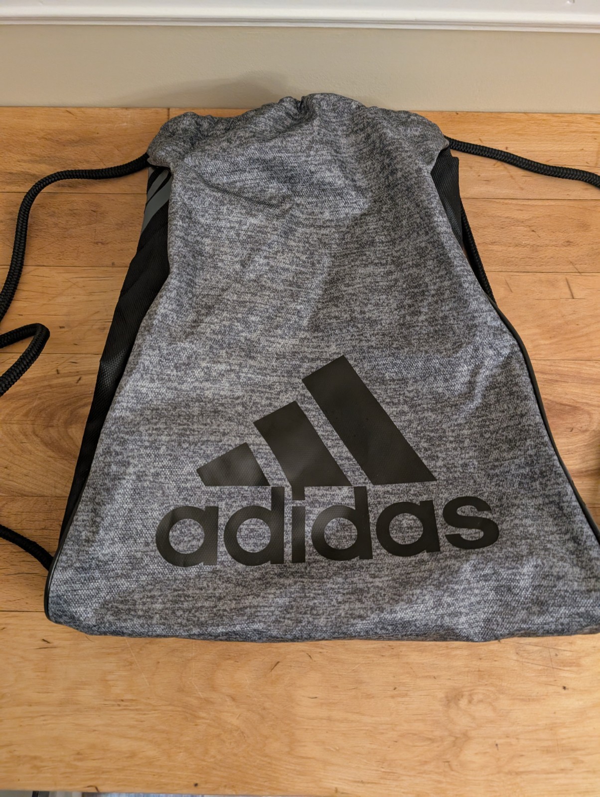 Adidas Drawstring Burst Sackpack Gray & Light Blue Backpack Gym Bag
