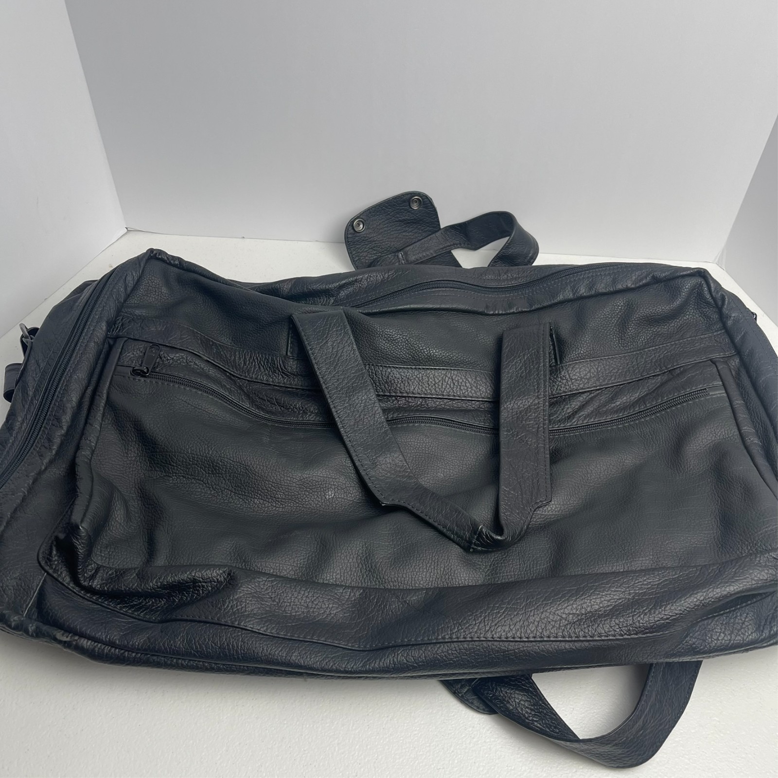 Ace Leather Goods Handcrafted Leather Travel Bag made in USA WA state VTG Look
