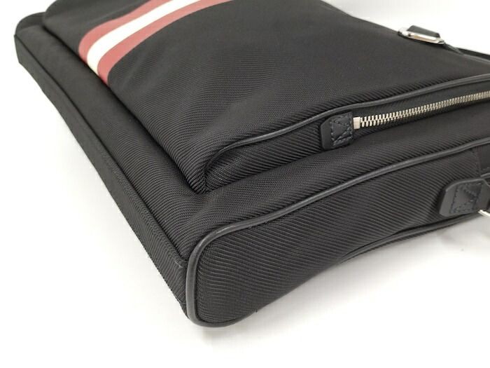 BALLY Authentic Briefcase 2Way Business Bag Nylon Canvas Black 37×29cm