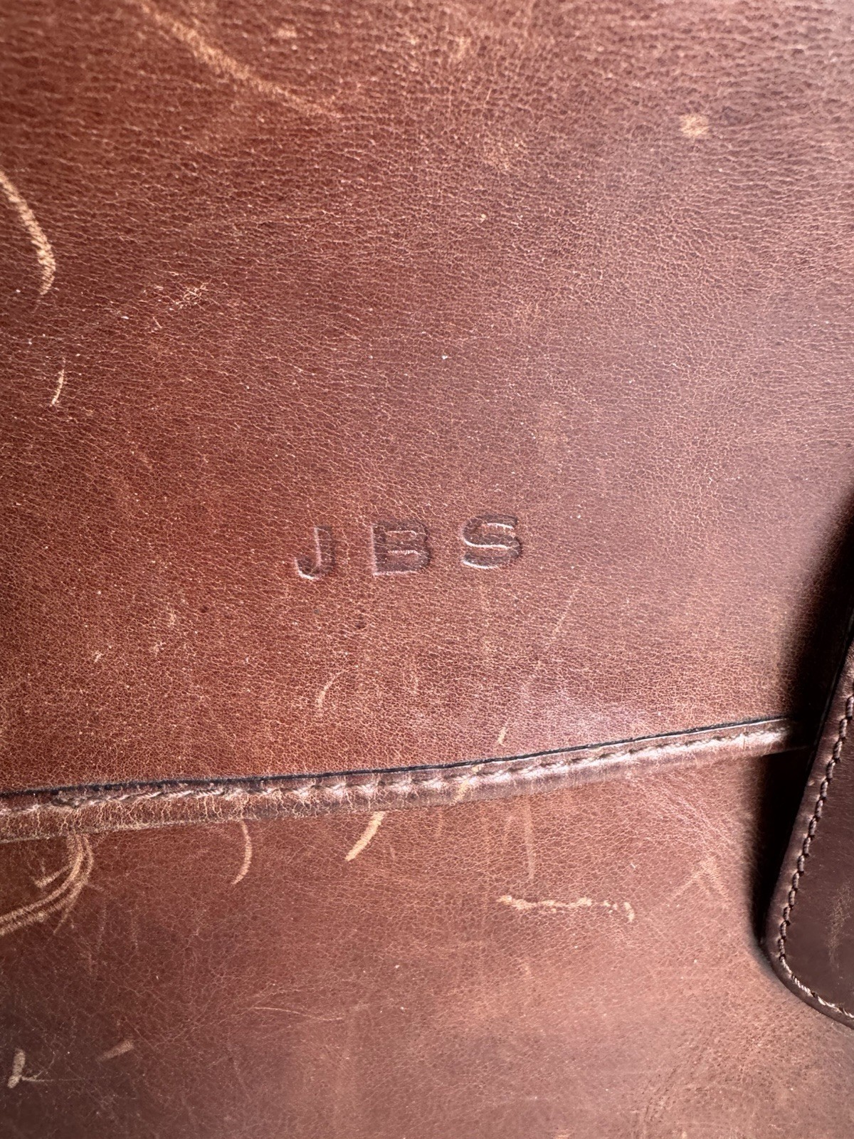 VTG Johnson & Murphy JBS Briefcase Shoulder Leather Bag Brown Color