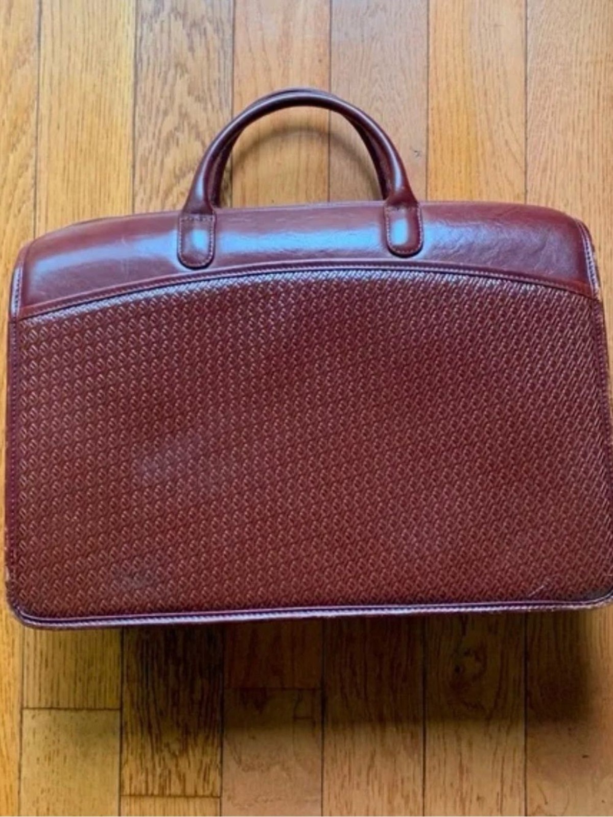 Vintage Men’s Woven Leather Briefcase in Oxblood – Professional Carry