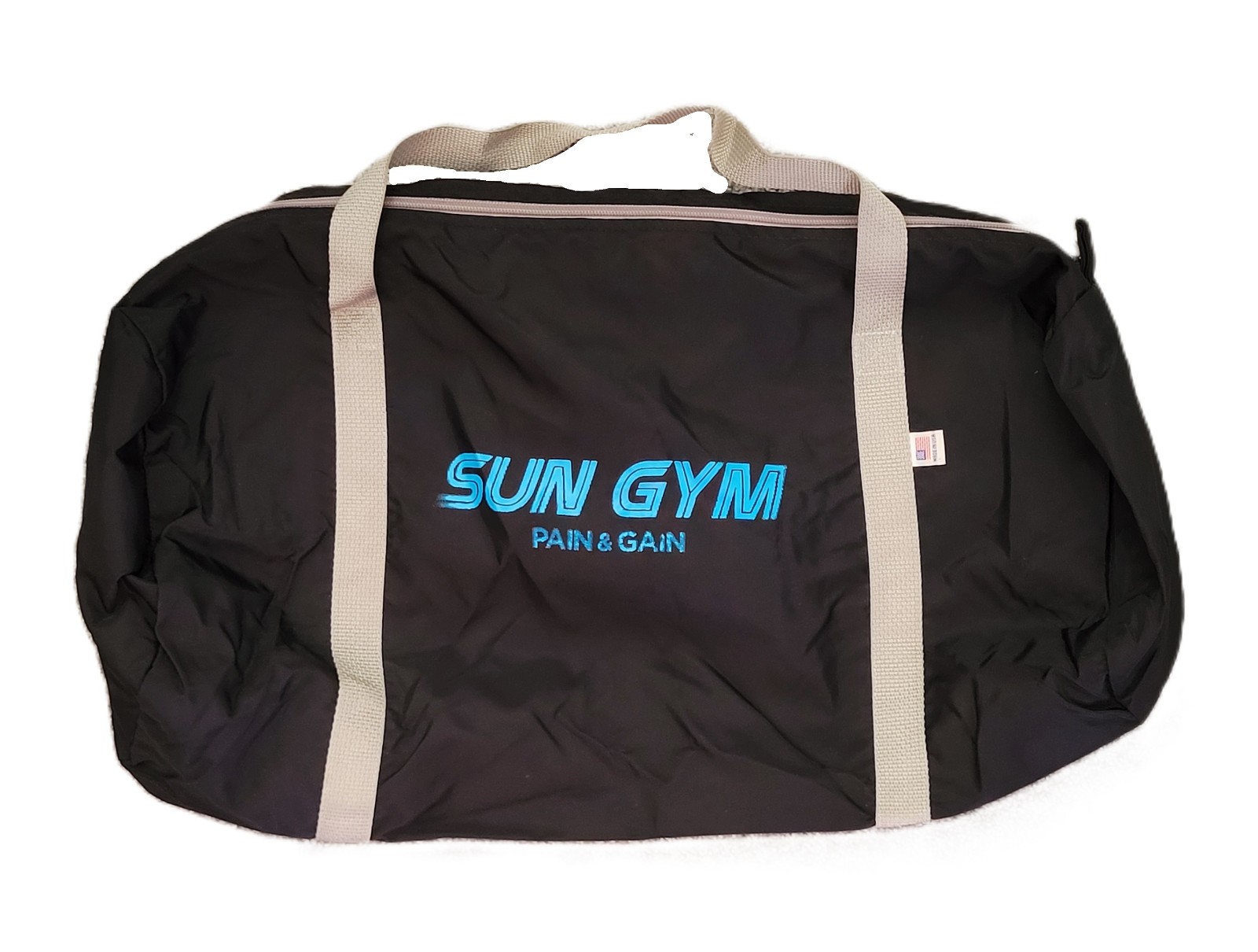 Sun Gym Pain & Gain Duffle Bag Black Promo Gym Travel Bag 20x12x6.5