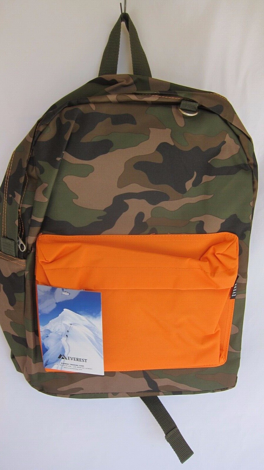Everest Classic Color Block Backpack B/W Checker/Camouflage-Orange/Blue-Green