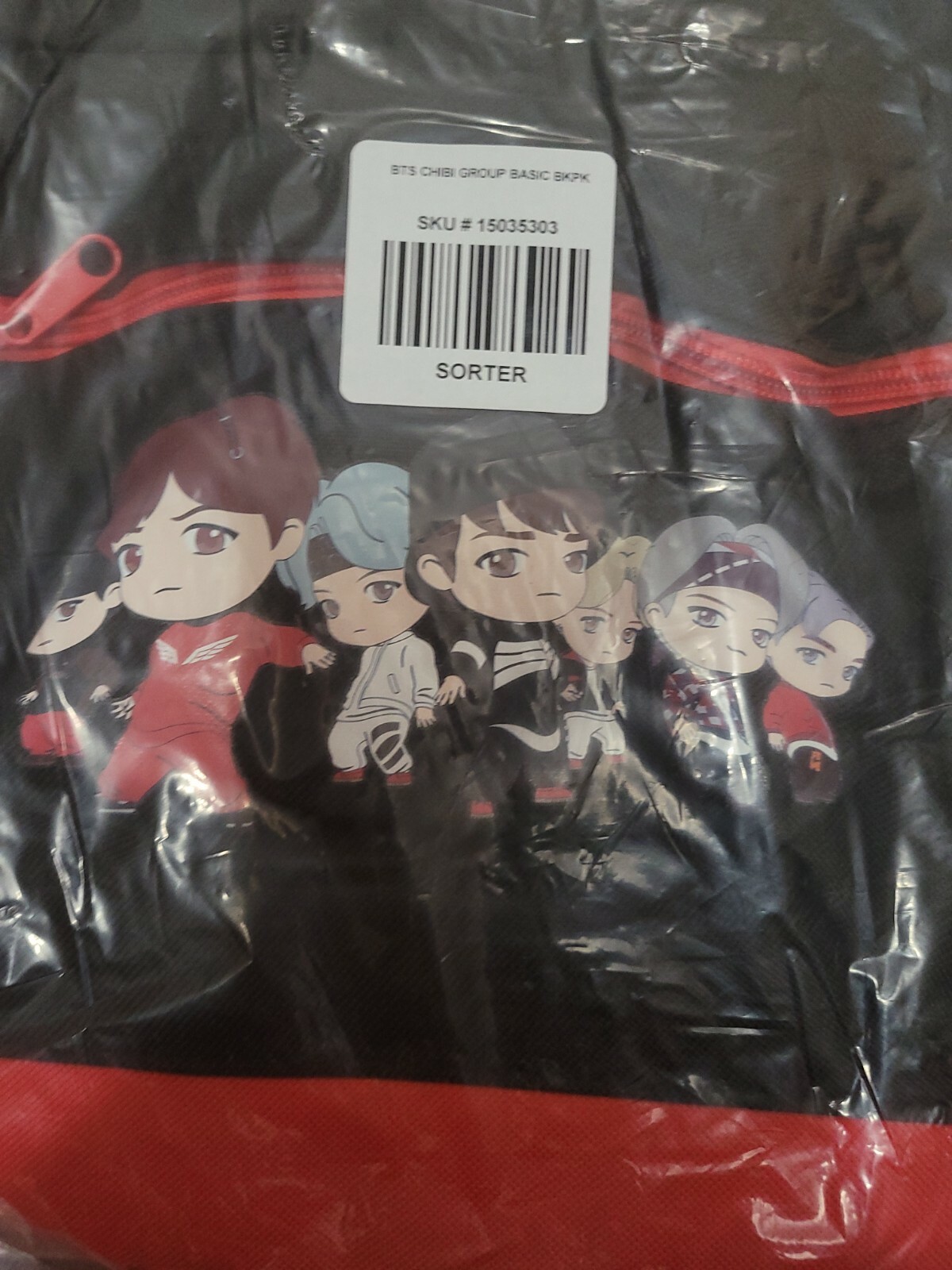 BTS Tiny Tan Chibi Characters 17” Hot Topic Backpack Authentic Full Size