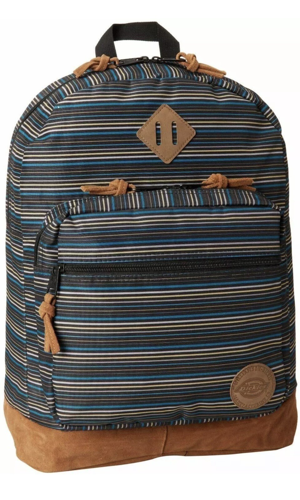 Dickies Venice Suede/Leather Bottom Laptop Backpack, Striped, 18″ x 12″ x 6 1/2″