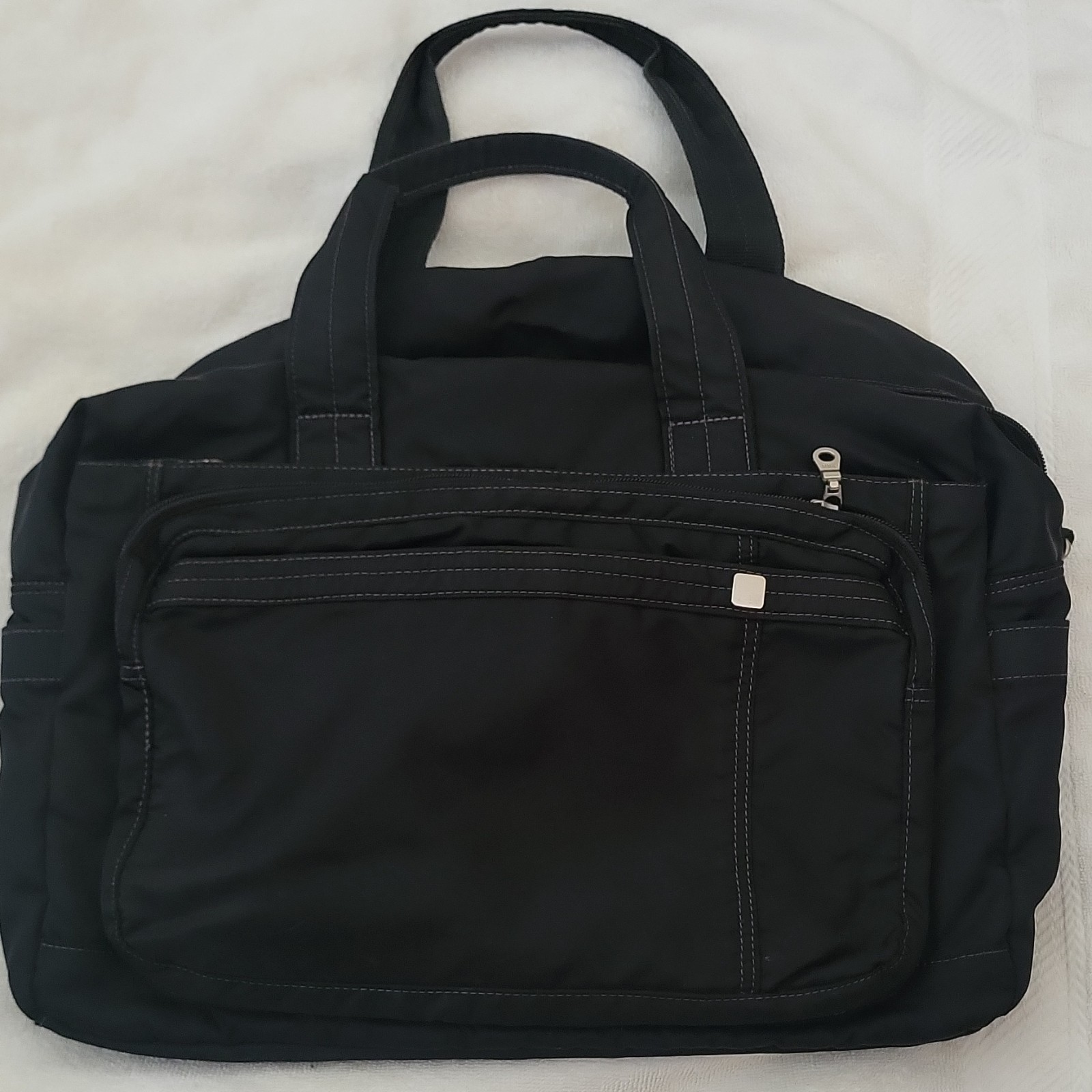 Black Men’s Briefcase Zip Closure Double Handles Inner Pockets