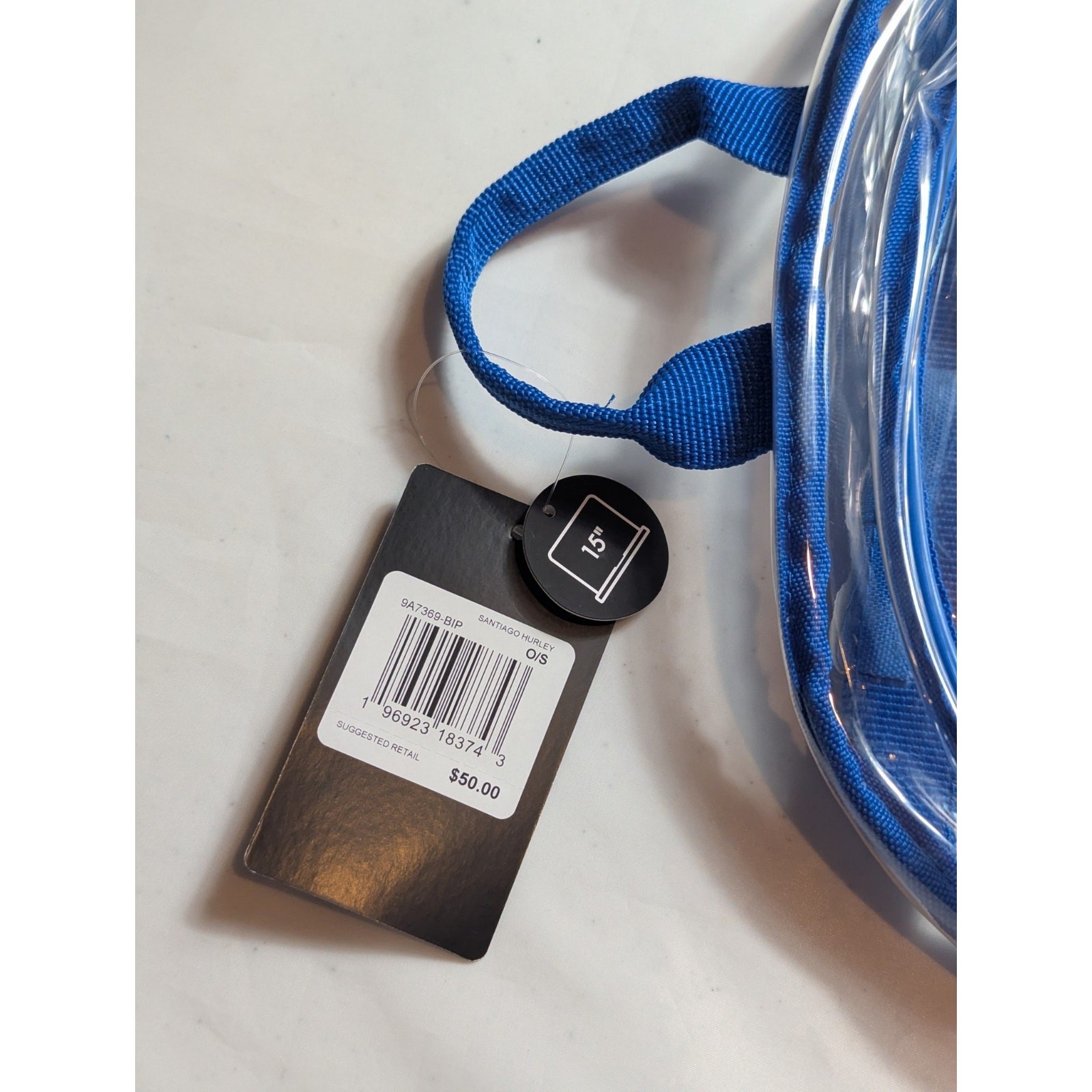 Hurley Clear See Through Backpack With Bottle Pocket Fits 15″ Laptop Blue