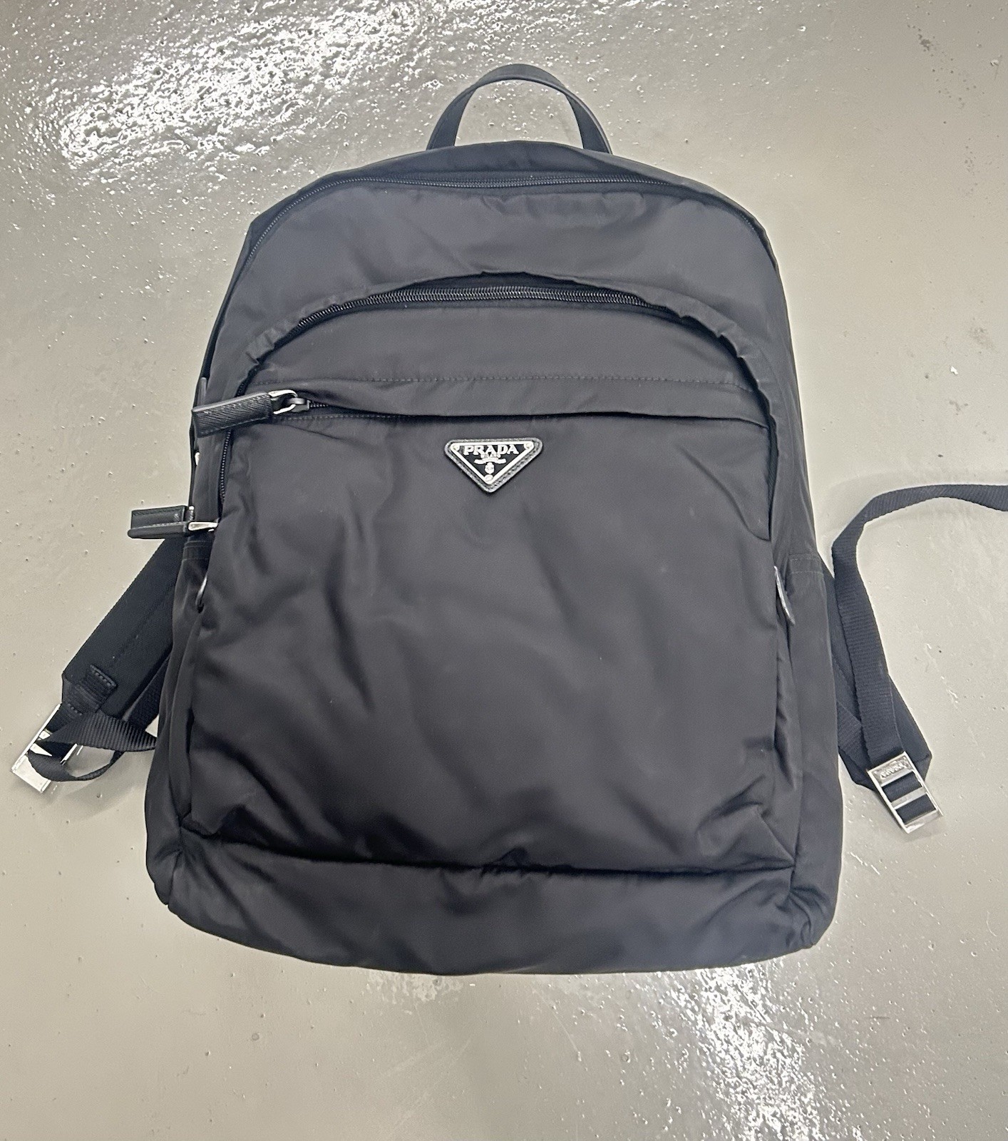 PRADA Large Re-Nylon x Saffiano Leather Backpack Nylon Black Retail 4000$+ EH1