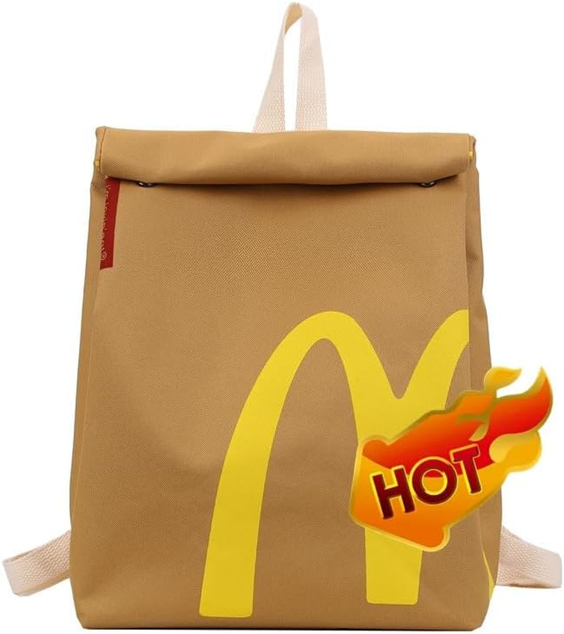 Classic Funny Retro Paper Bag Large Capacity Backpack Cute Personalized Shoulder