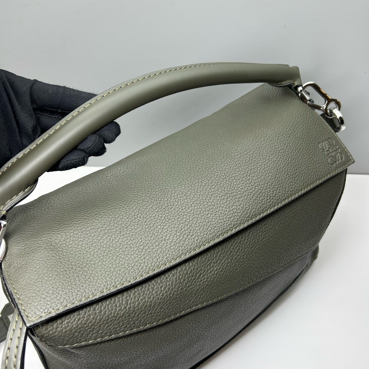 Loewe Pre-Owned Authentic Puzzle Crossbody Handle Bag Leather 35x24x15cm
