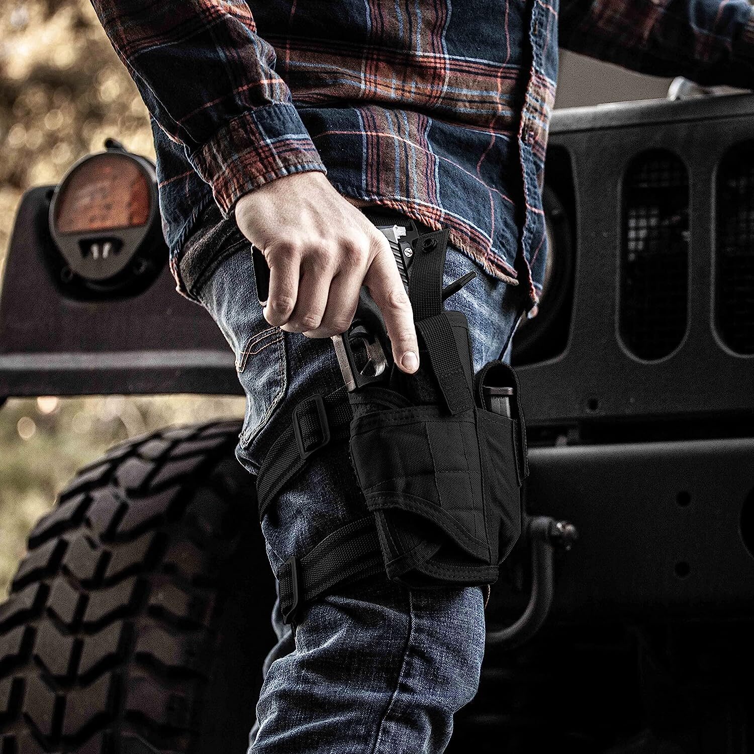 Military Drop Leg Holster Tactical Thigh Pistol Gun Pouch Right Hand Adjustable