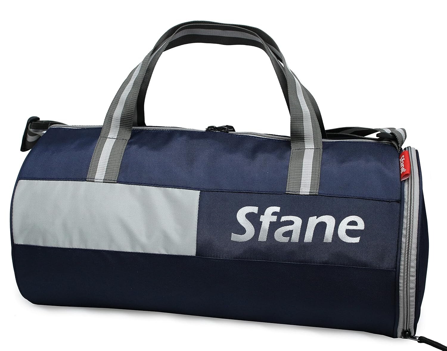 Polyester 23cm Duffle Gym Bag with Separate Shoe Compartment Blue