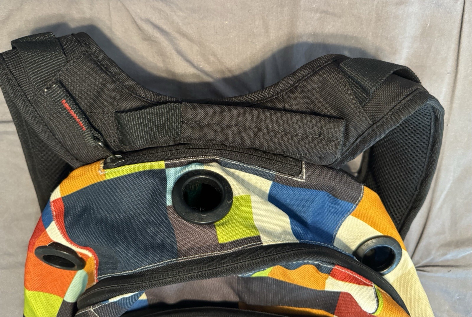 Quicksilver Graphic 80’s Style Backpack Colorful Book Bag School Surf Beach