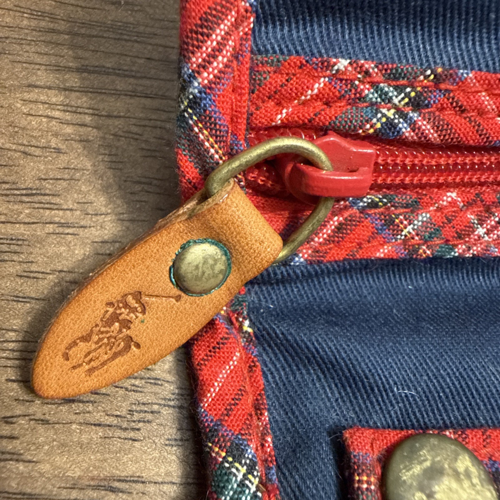 Vintage Polo Ralph Lauren Tartan Plaid Jewelry Travel Roll Tie Case Bag