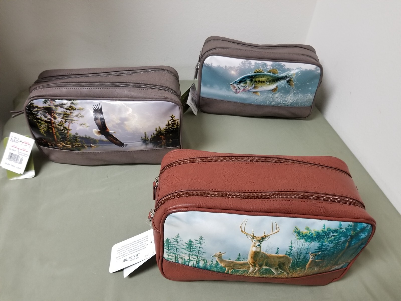 New Buxton Double Zip Wildlife Series Shave Kit Travel Kit. 3 Styles To Choose.