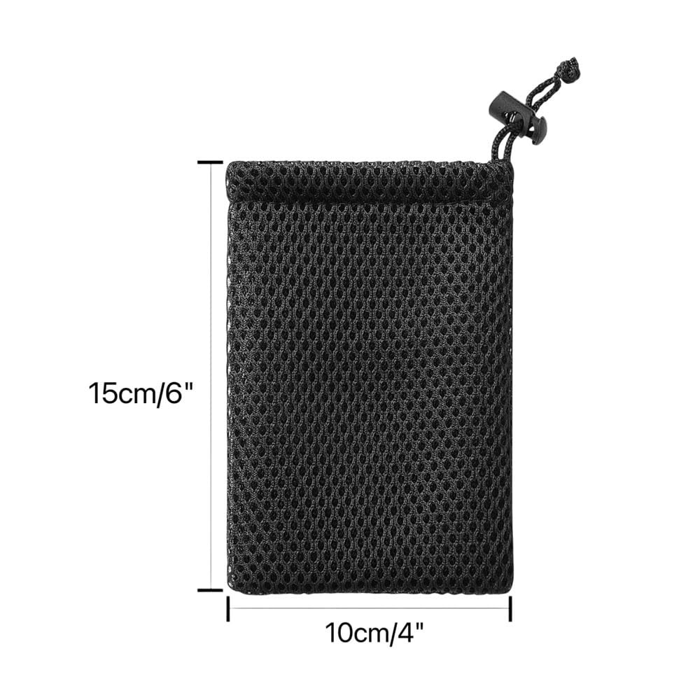 Nylon Mesh Drawstring Bag, 5.9 x 4 Inch Small Storage Pouch String Bags for M…