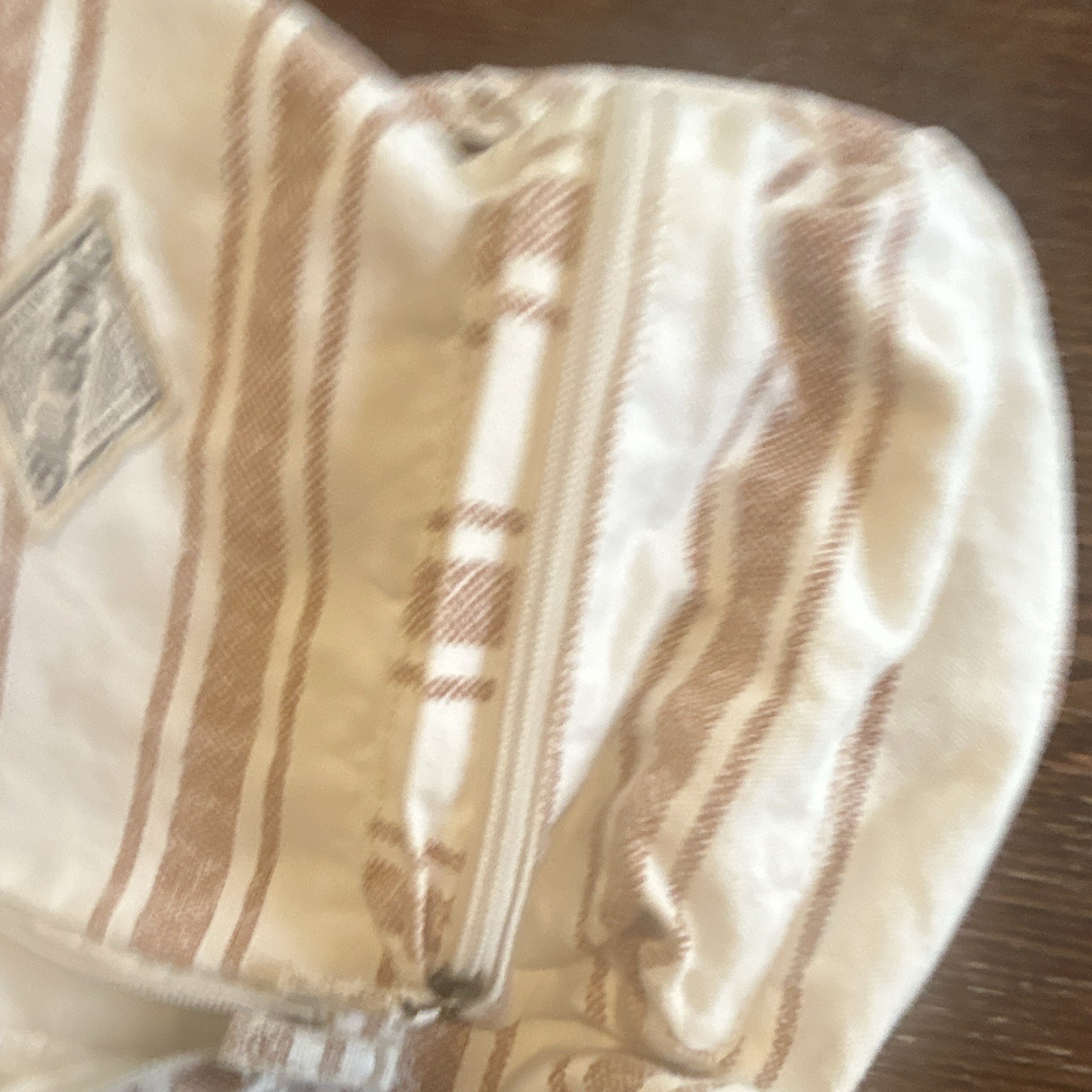 Billabong Small Striped Backpack White Zip Closure Adjustable Straps