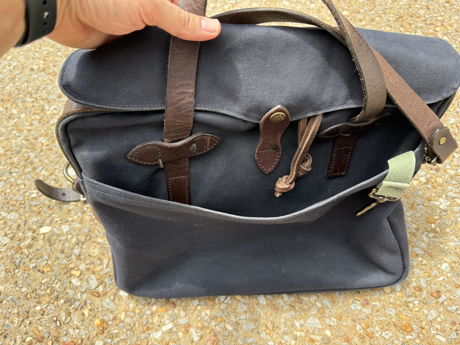 Filson Original Rugged Twill Briefcase 256 Navy Made in USA Good Condition
