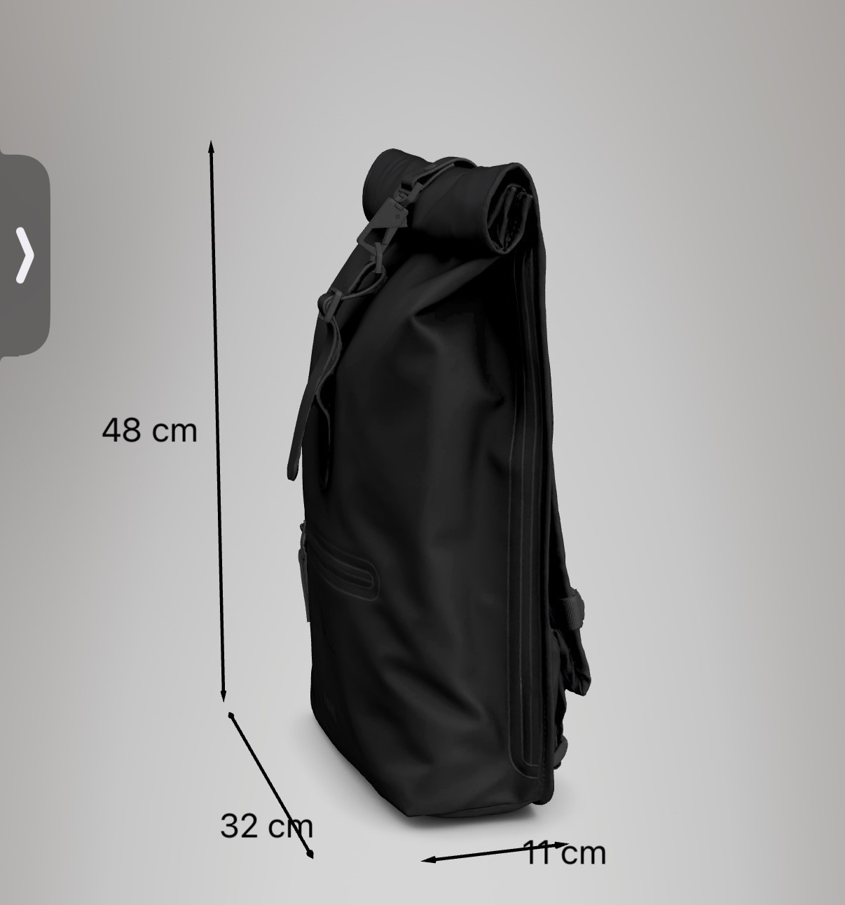 Rains Rolltop Rucksack Backpack Black NWT FREE SHIPPING