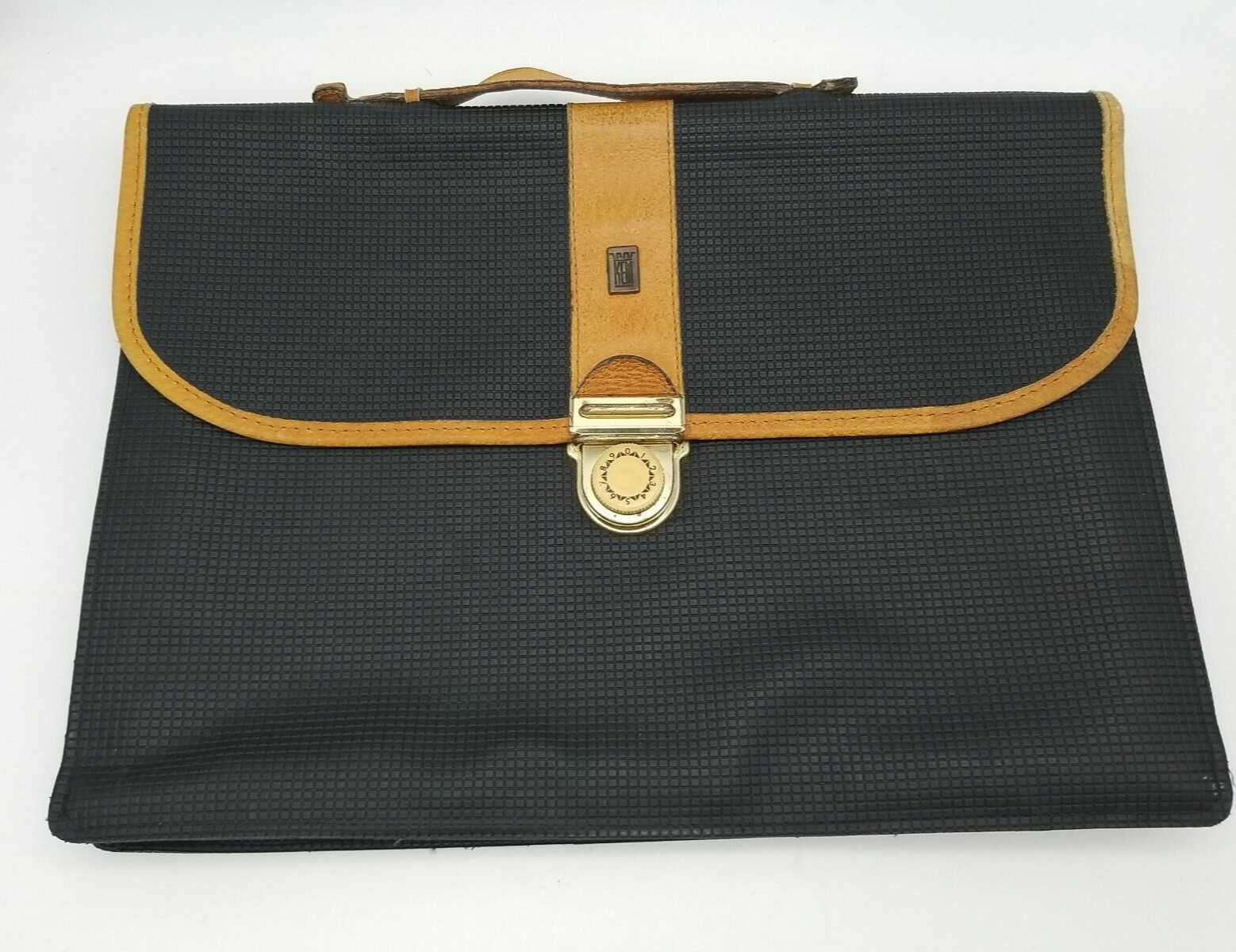 Vintage KEM Vinyl Faux Leather Textured Rubber Portfolio with AMIET Lock NOS