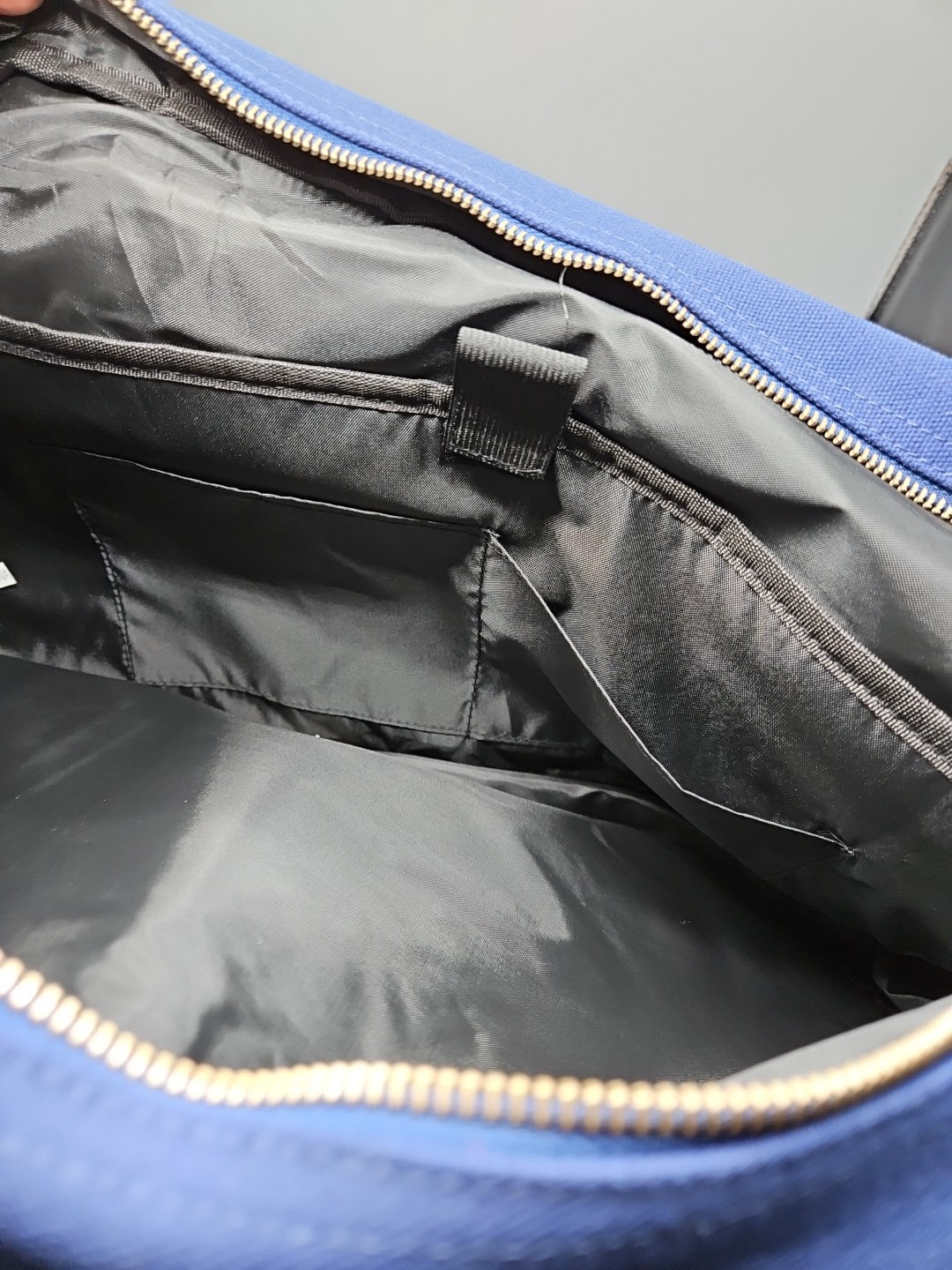 NWT Prestige Leather/Canvas Messenger Bag Men’s Shoulder Strap New Blue/Tan
