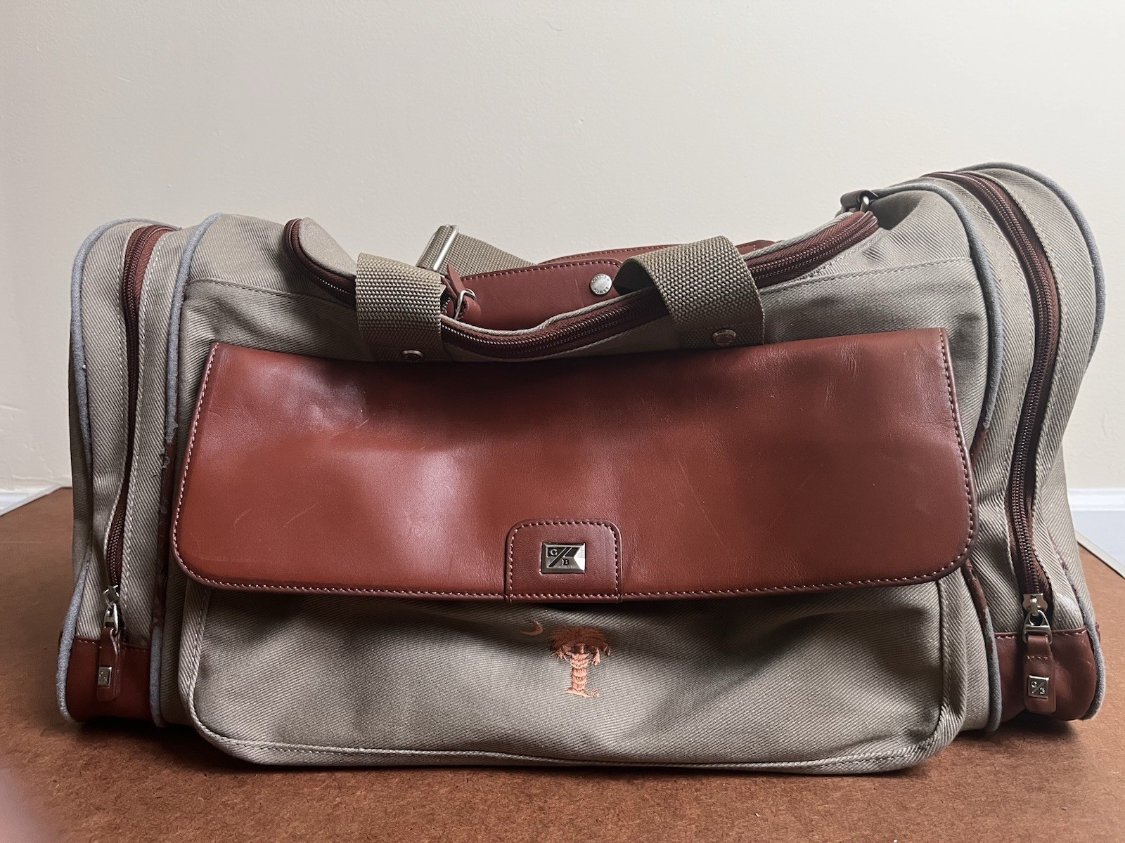 Cutter & Buck Canvas & Leather Weekender Duffel Travel Bag