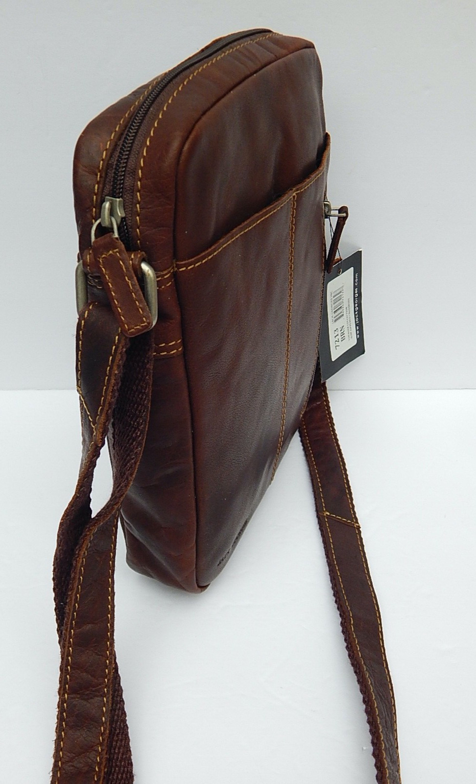 JACK GEORGES FINE LEATHER GOODS VOYAGER SLIM ZIPRED CROSSBODY 7213 AUTHENTIC NEW