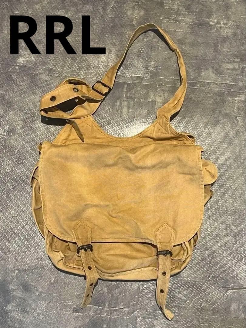 RRL Ralph Lauren Double RL Messenger Shoulder Bag Side Pockets 35x41cm #EL AZB