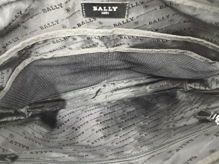 BALLY Authentic Briefcase 2Way Business Bag Nylon Canvas Black 37×29cm