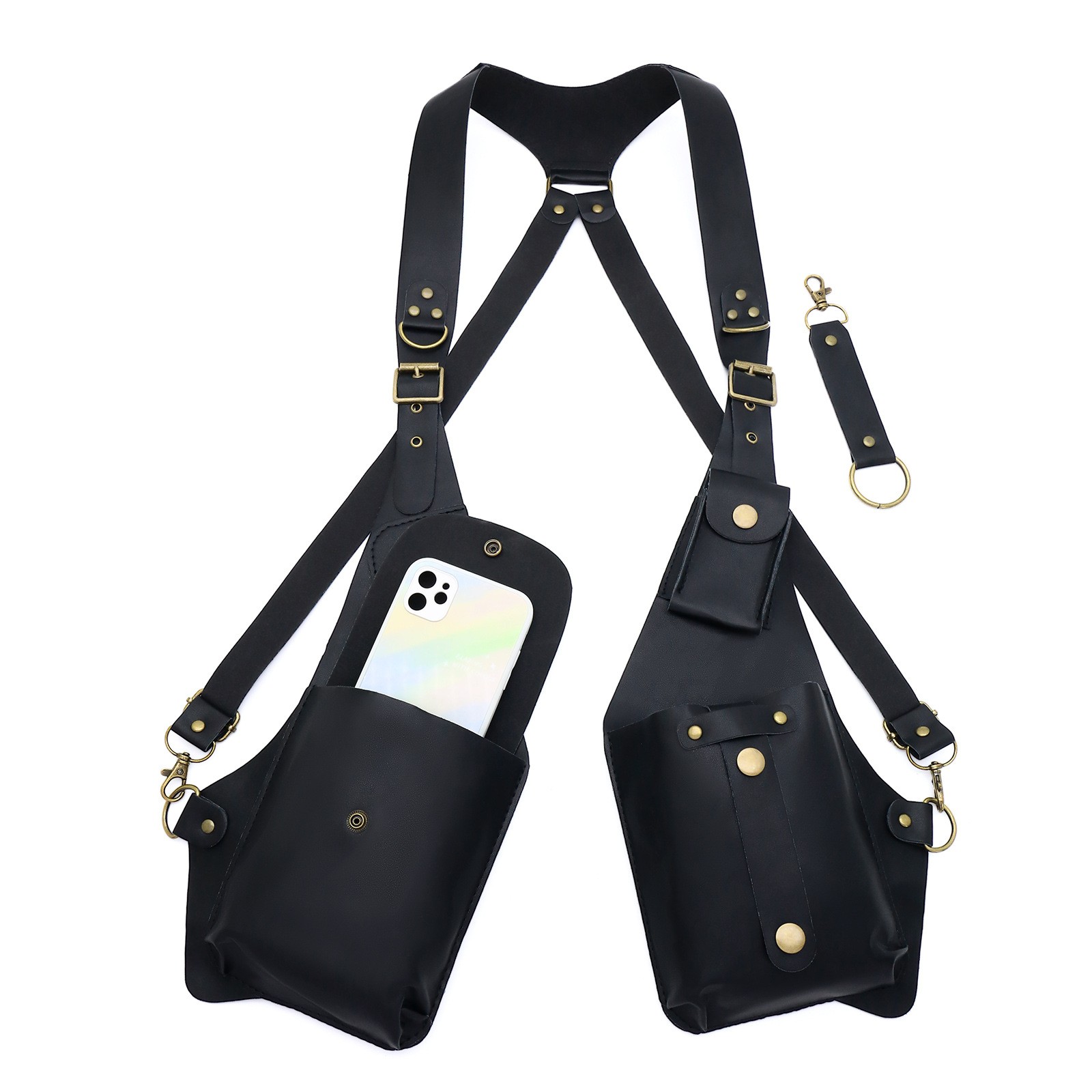 Vintage Shoulder Harness Underarm Bag Waist Vest Pack Steampunk Halloween Party