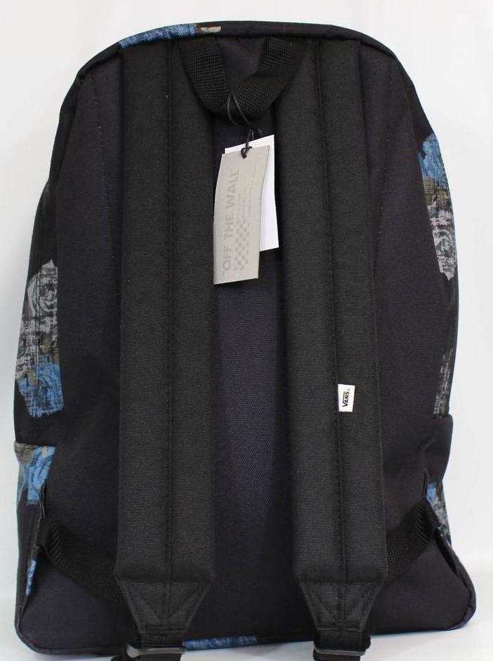 Vans Off The Wall Deana II Rosette Black Blue Floral Backpack Bookbag New NWT