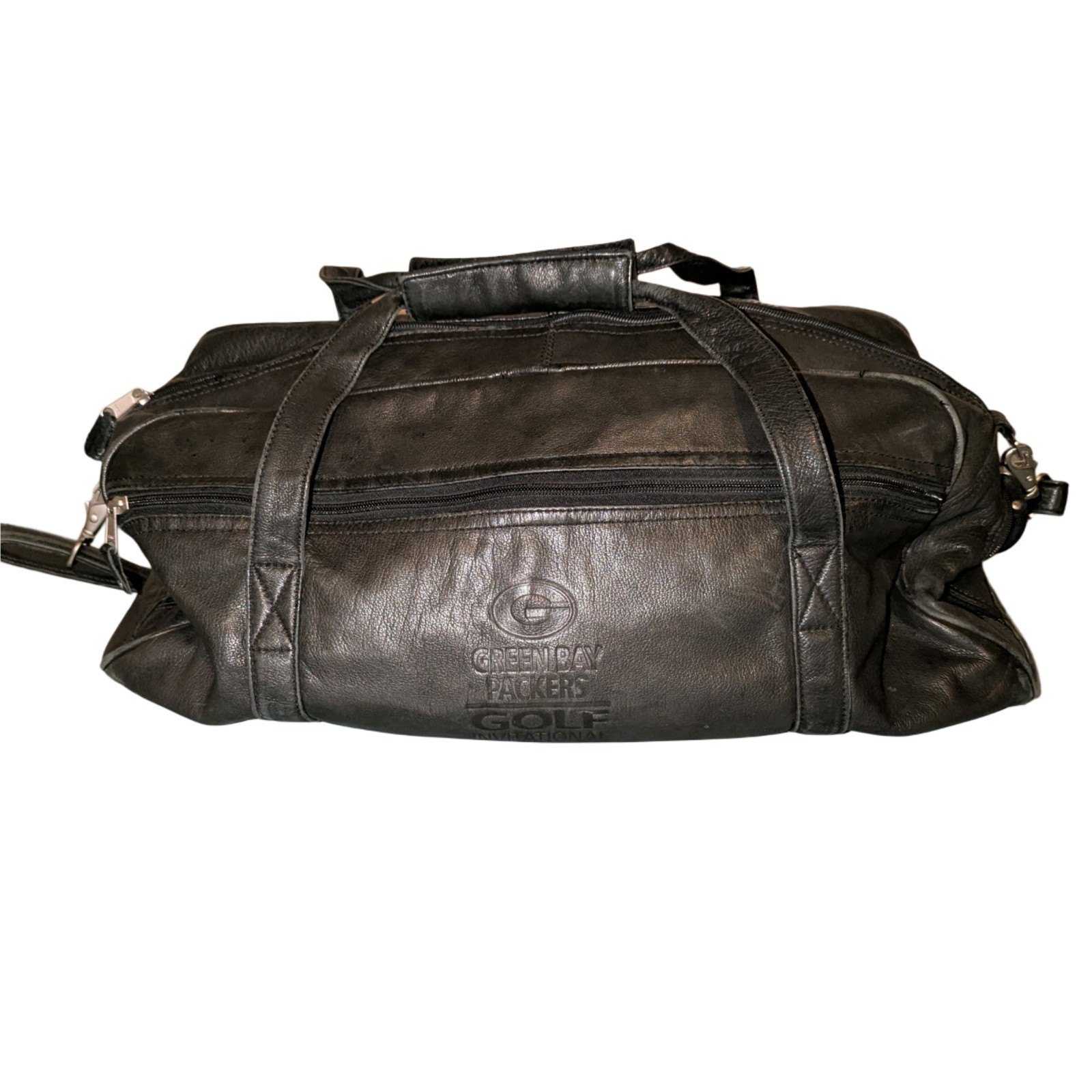 Canyon Outback Black Weekend Duffle Green Bay Packers Golf Invitational Leather