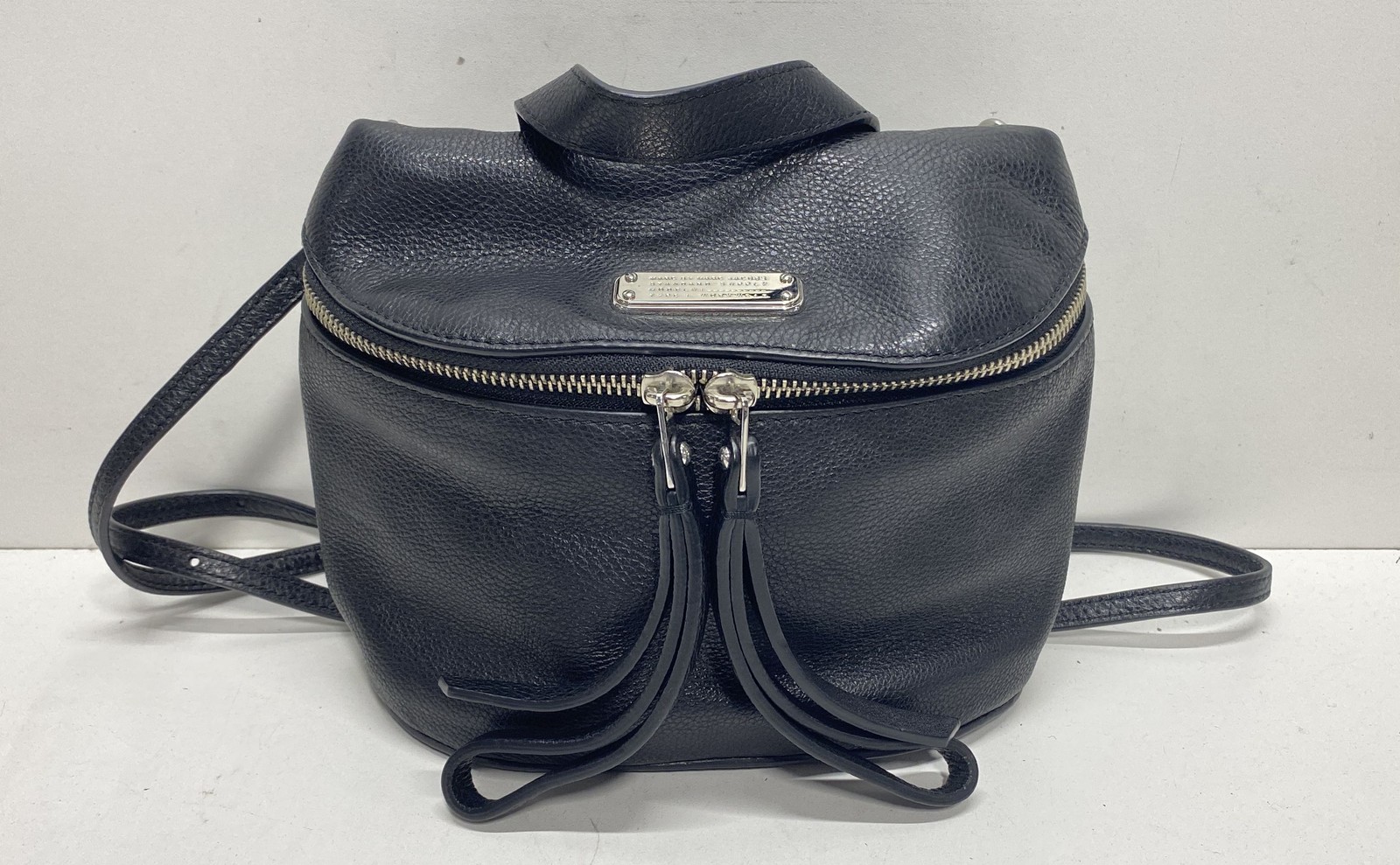 Marc by Marc Jacobs Black Pebbled Leather Small Backpack Silver Hardware
