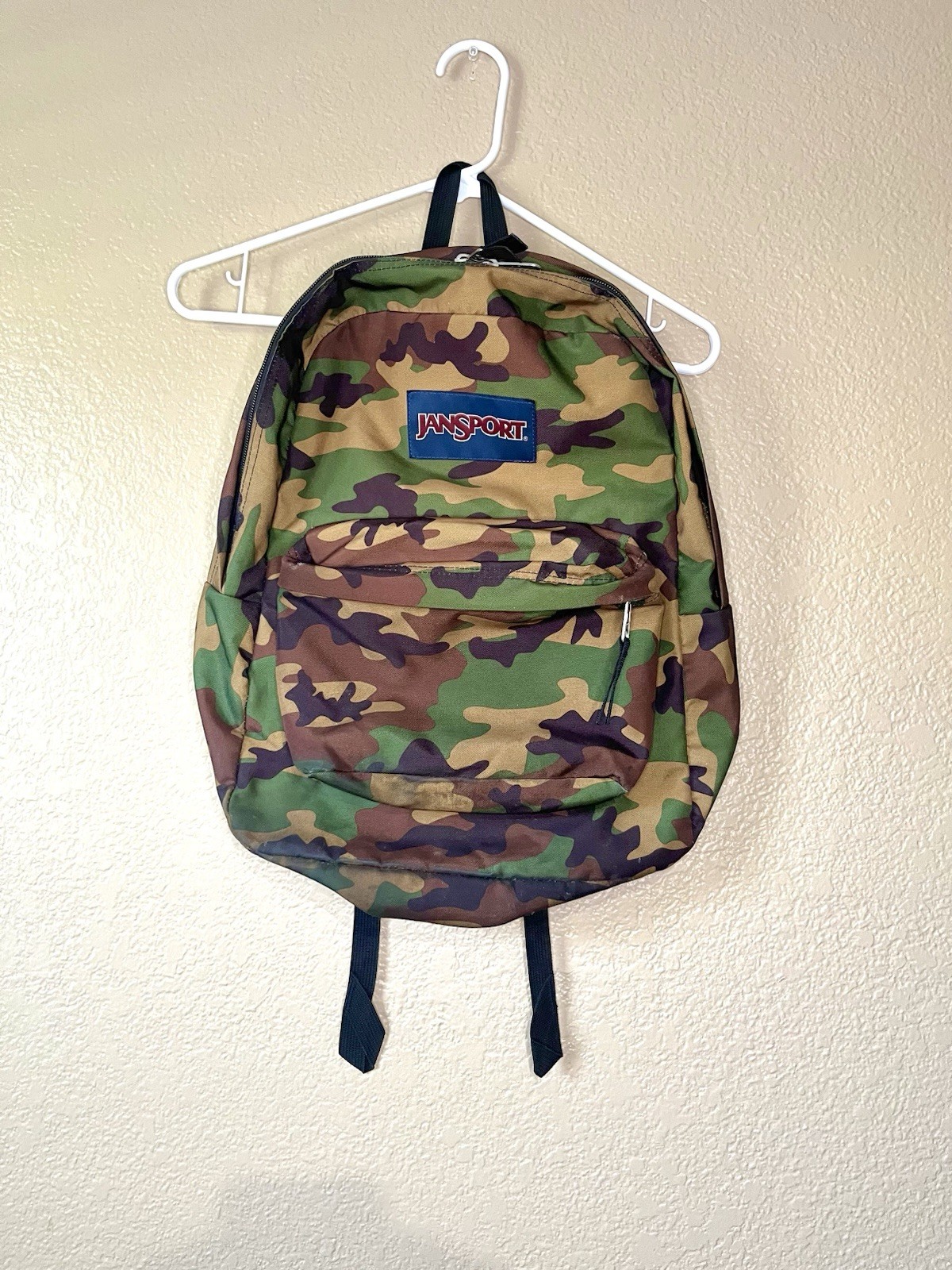 JanSport Camo Backpack Superbreak 1 Cross Town Buckshot Original Green Brown