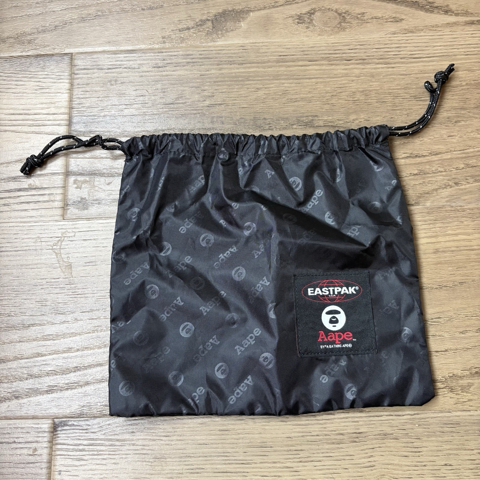 AAPE XEastpak Pouch Bag with Draw Strings Black