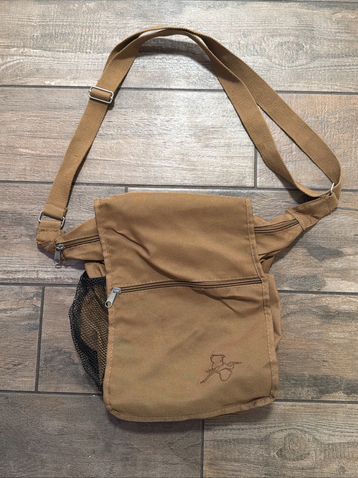Bird Watcher Nature Trail Carry Bag Brown Pack Water Holder Egret Crane Heron