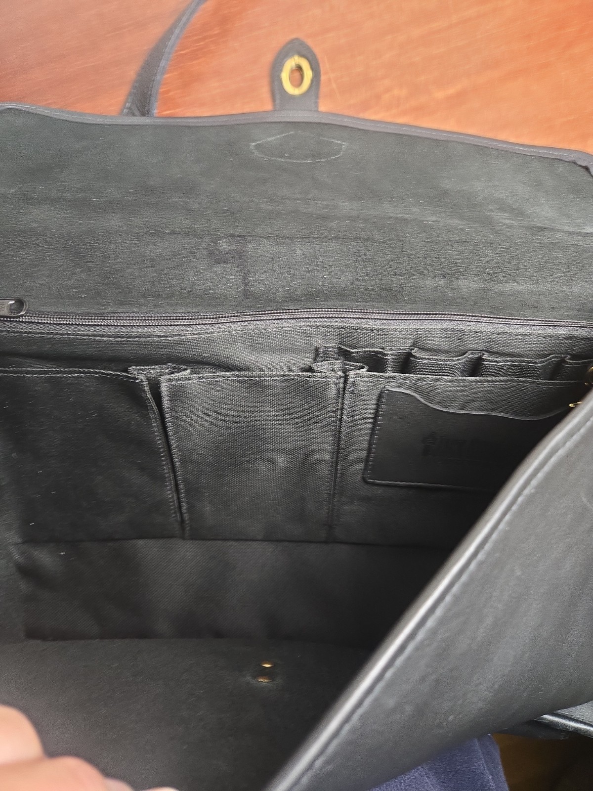 JACK GEORGES Vintage Briefcase Leather Black