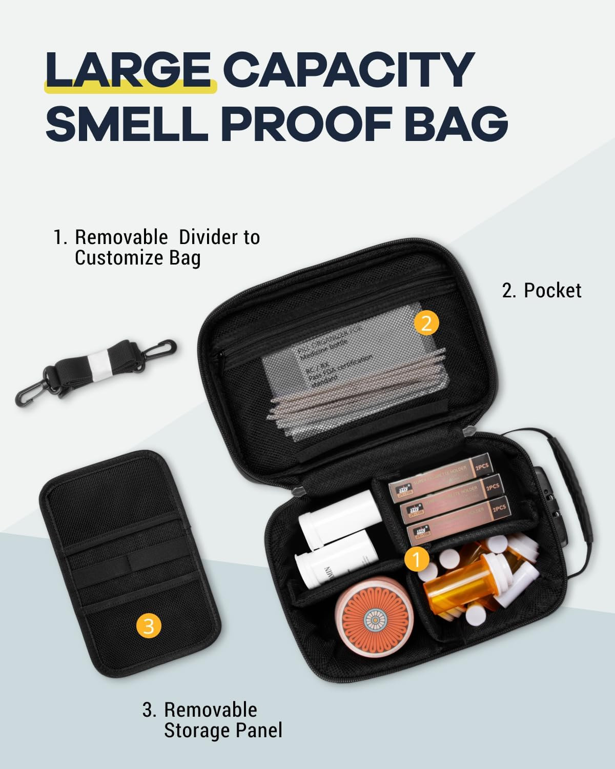 Smell Proof Bag with Combination –Lockable Discreet Carbon Odor Control for Home