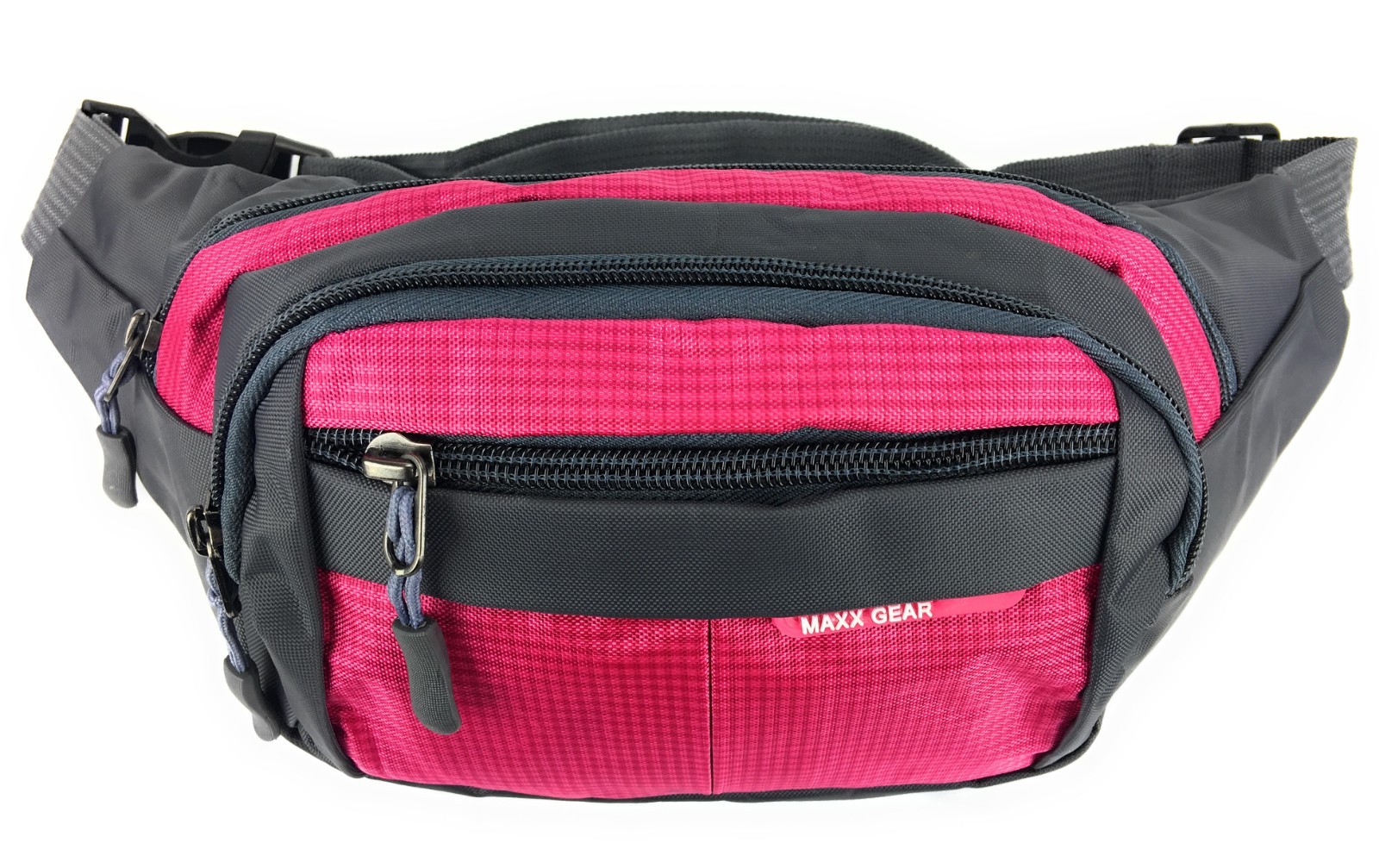 Maxx Gear Unisex Adult 4-Pocket Colorful Bum Bag Waist Fanny Pack – Pink