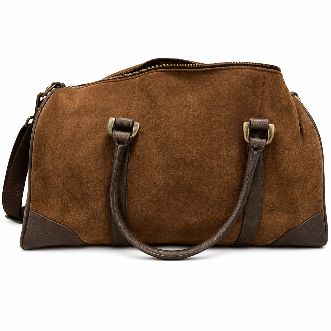 Vintage Marlboro Leather Suede Grit Gear Weekender Duffel Bag Brown Travel 20”