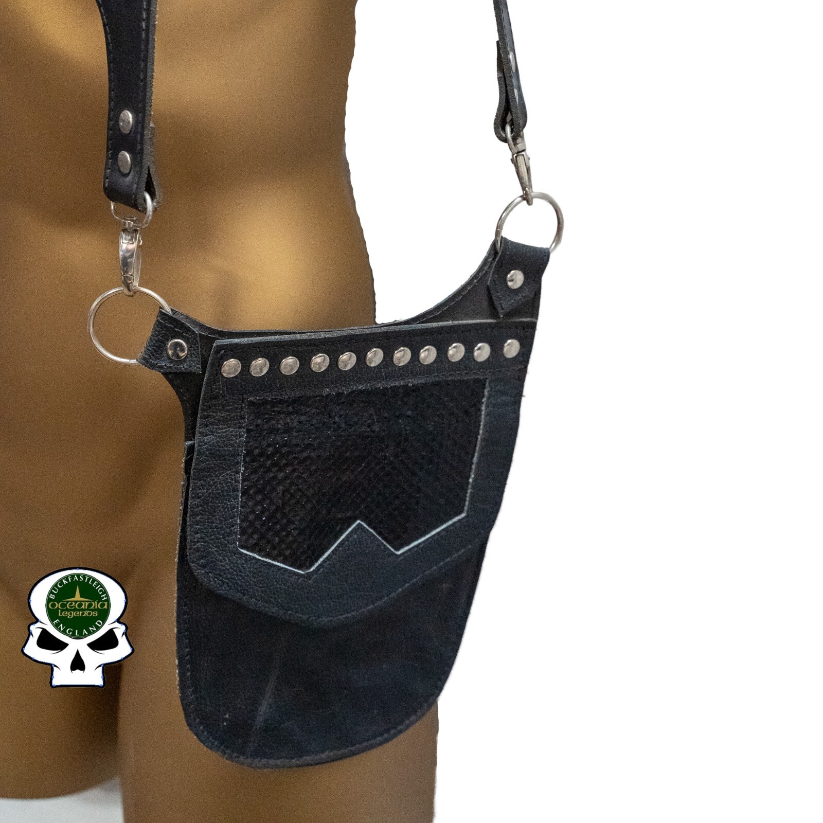 Leather Shoulder Body Holster Wallet Bag Phone Case Hunting Utility Belt Buckle